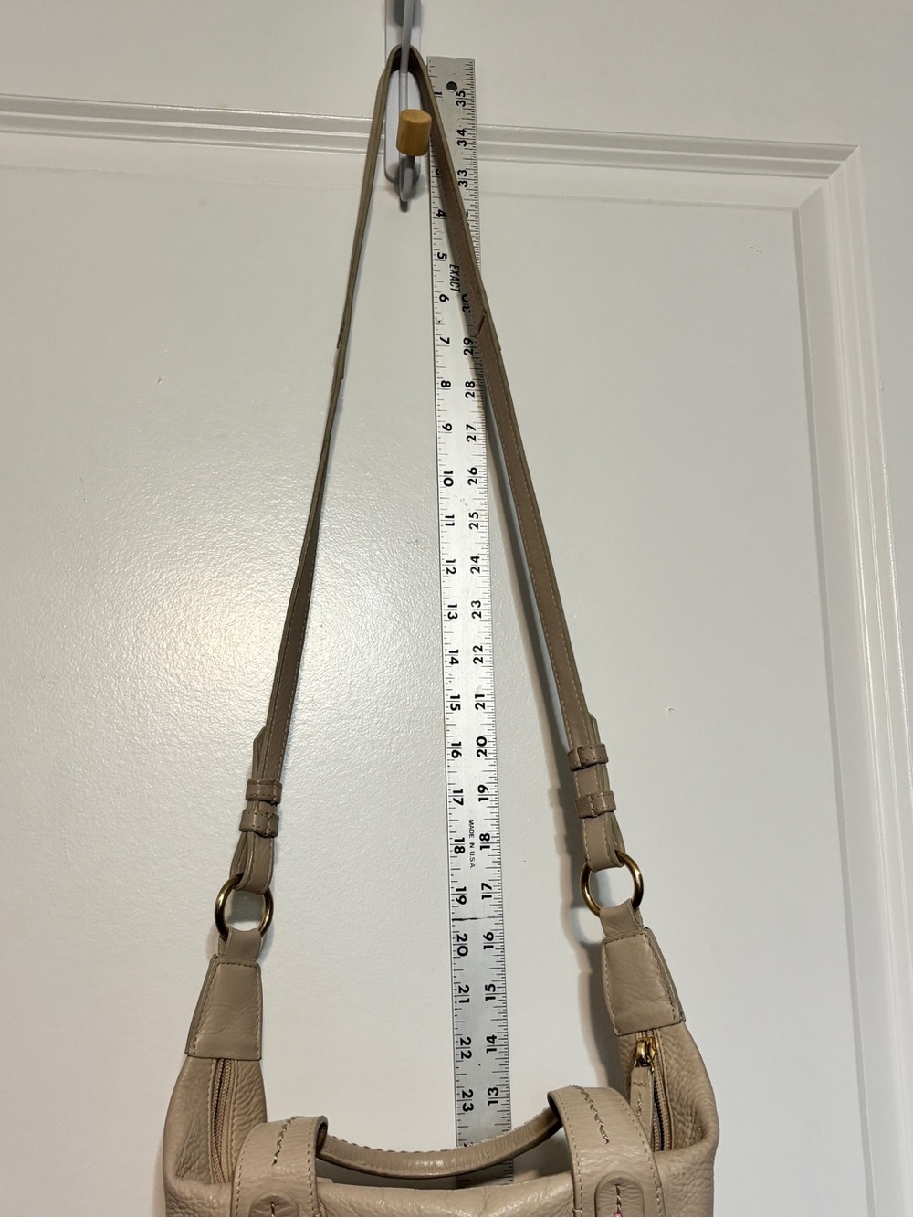 RADLEY LONDON Beige Leather Shoulder Bag with Ring Detail-Y2K Vintage - Picture 10 of 16
